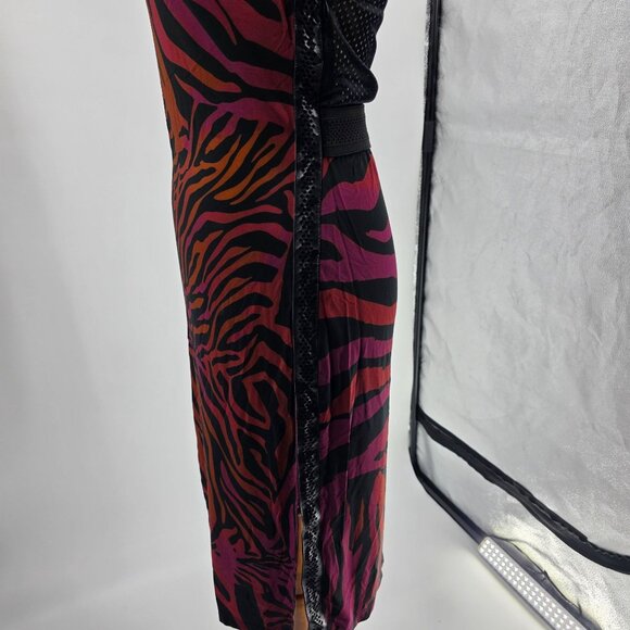 Koché Womens Animal Print Long Sleeve Dress with Mesh Back M - Picture 15 of 15